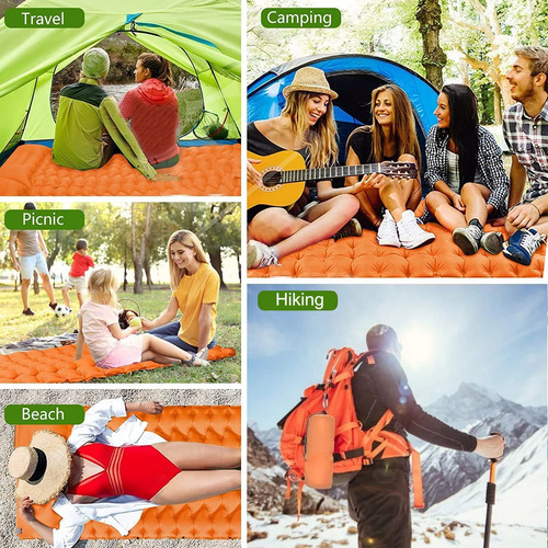 Colchón De Campamento Inflable Con Bomba De Pedal