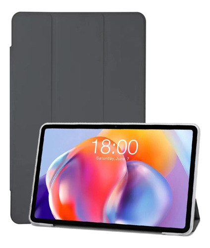 Funda De Piel Tipo Folio Gris Para Teclast T40s