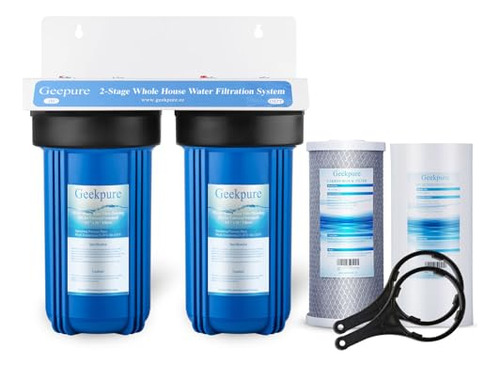 Sistema Filtro Agua 2 Etapas Geekpure 10puLG Azul-1puLG Port