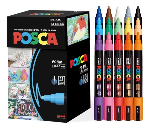 Set Marcadores Posca Punta 5M X 6 Dark