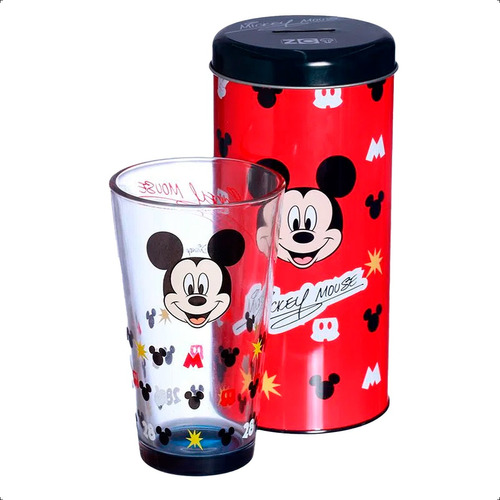 Copo De Vidro Mickey Minnie Disney 500ml Suco Água Refri
