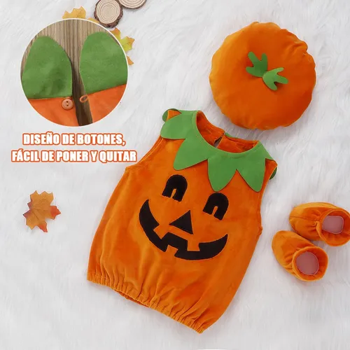 3 Piezas Disfraz Para Bebe Halloween,disfraces De Terciopelo Calabaza De Halloween Para Bebé Y Niños Y Niñas,traje De Halloween Niño Incluye Camiseta