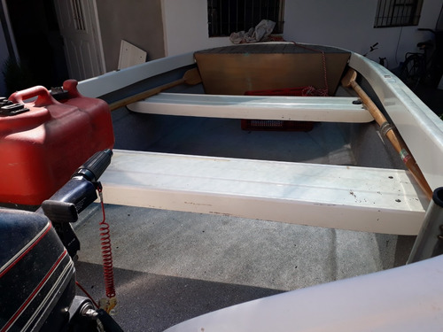 Bote Pescador, Con Motor 15 Hp Y Tráiler, Largo 3,80mts.-