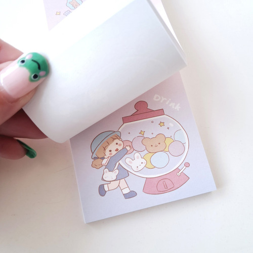 Memo Pad Kawaii Shiromaru Girl Notas Adhesivas Super Cute! Lila