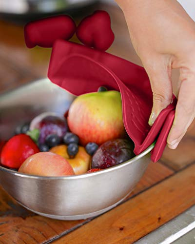 Colador De Cocina Con Clip De Rojo Oscuro Y Resistente