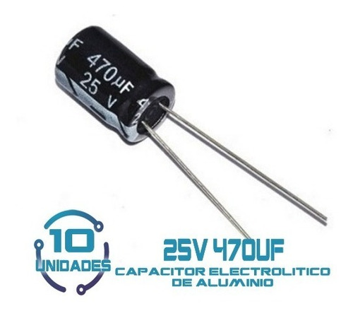 Pack 10 Capacitor Electrolítico 470uf 25v