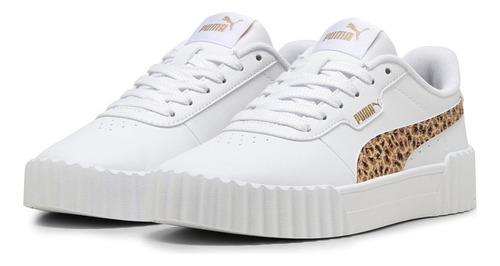 Zapatilla Puma Carina 3.0 Animal Jr Blanco Joven