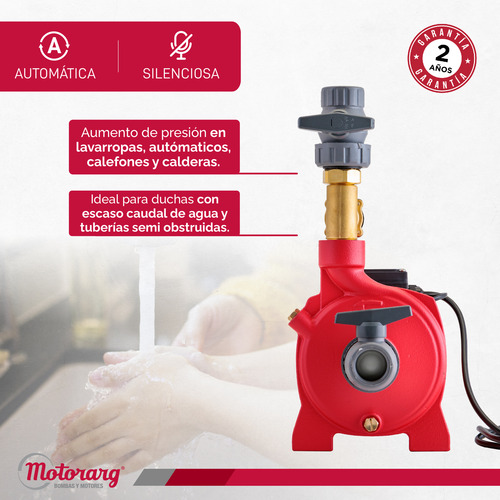 Imagen 3 de 9 de Bomba Agua Presurizadora Motorarg Tip Te 14 0.50 Hp 4 Duchas
