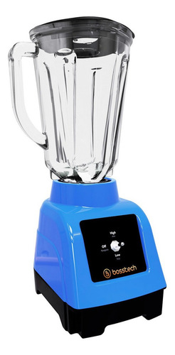 Licuadora 550w Vidrio 2l Tradicional 2vel Bosstech B2 Azul