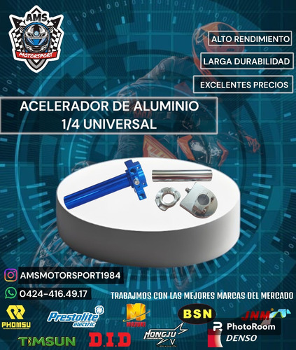 Acelerador De Aluminio 1/4 Universal 