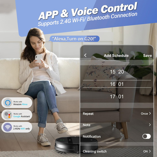 Robot Aspirador Y Trapeador Combinado Wifi Alexa Mmg