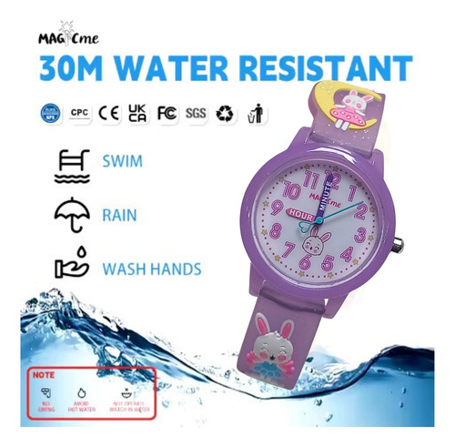 Relógio De Pulso Magicme Premium Com Corria De Silicone Cor Roxo - Fondo Branco