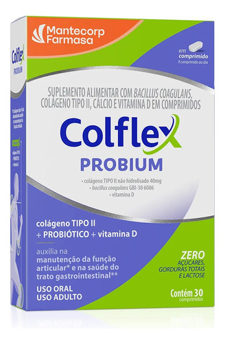 Colflex Probium Colágeno 30 Comprimidos Sem Sabor Sem Sabor