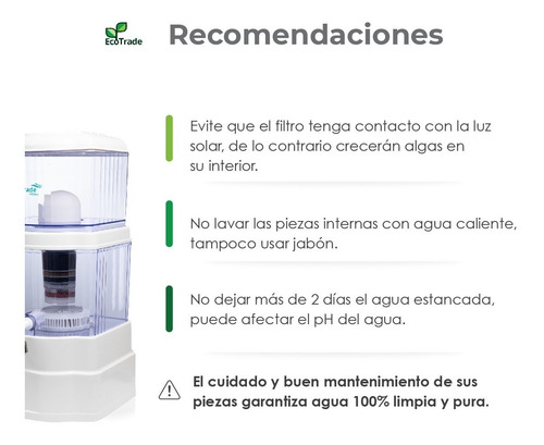 Filtro Purificador Agua Bioenergetico Ecotrade 28 Litros