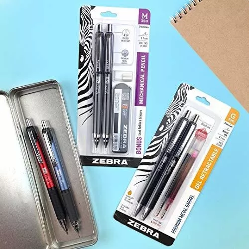 Zebra Pen G-350 Retractable Gel Pen with 2 Bonus Refills, Medium Point, 0.7mm, Crimson Red Barrel, Black Rapid Dry Ink, 2 Pack, Model:40312