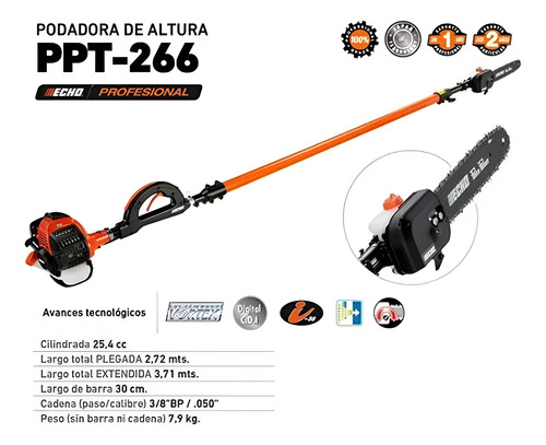 Motosierra Altura Ext, Echo Ppt-266