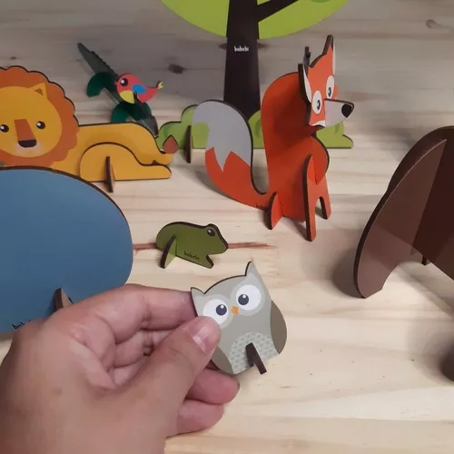 Jogo Quebra Cabeça De Animais 3d Pedagógico Criativo Madeira