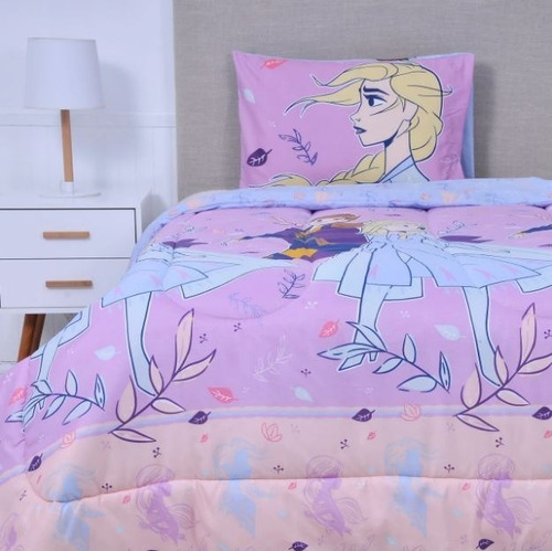 Plumon Reversible + Frazada Polar Disney Niña Set Ahorro