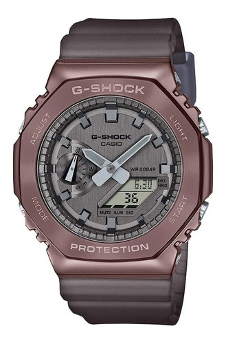 Reloj Casio G-shock Gm2100mf-5a Midnight Fog Original E-w Color de la correa Marrón translúcido Color del bisel Marrón Color del fondo Gris