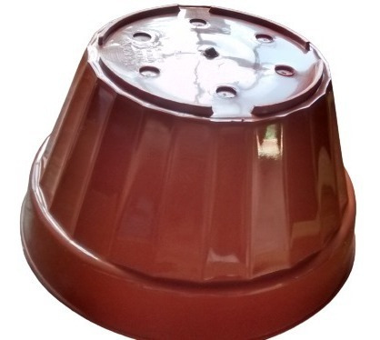 Set De 6 Materos O Porrones Plastico De 16cm Terracota