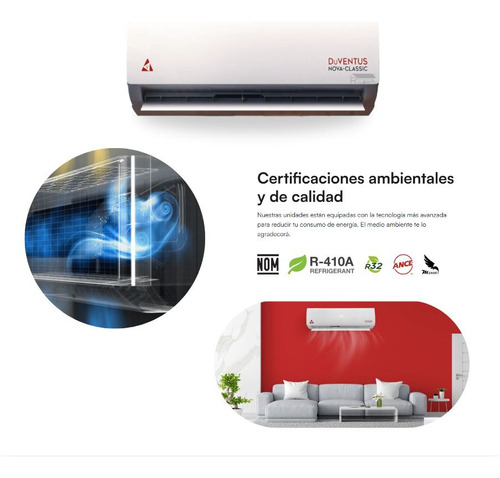 Minisplit Duventus Nova Classic Frio 1 Tonelada (12000 Btu) Blanco