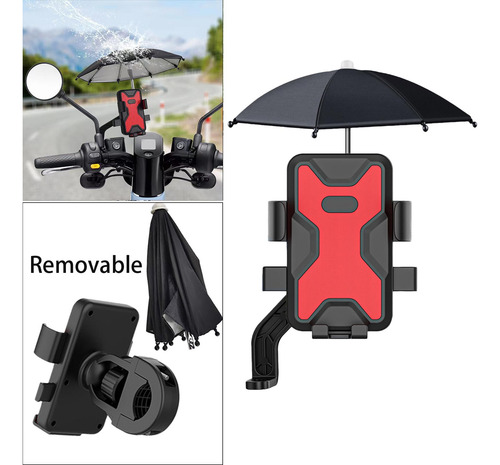Soporte Para Teléfono Móvil Con Espejo Retrovisor Rojo