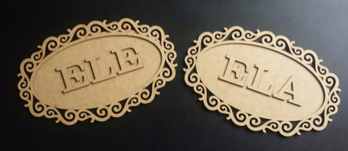 Imagem 8 de 9 de Placa Oval Personalizada Recorte Laser Mdf Cru 45x30 Cm