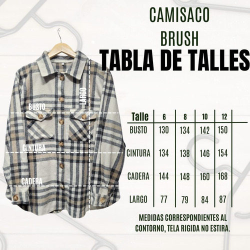 Camisa Camisaco Cuadrille Over Size Talle Grande Especial