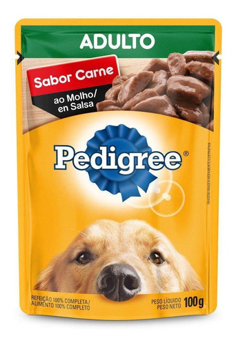 Imagem 4 de 8 de Ração Úmida Pedigree Sachê Carne Ao Molho Cães Adultos 100g
