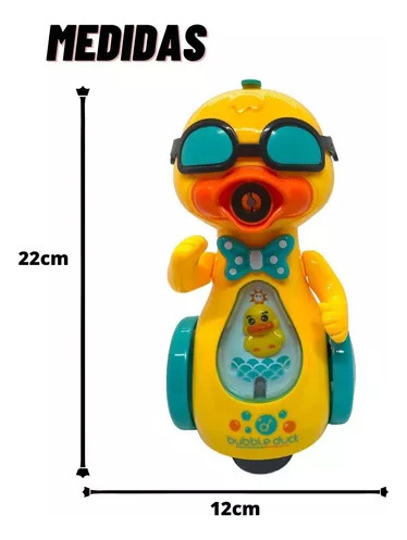 Novo Robo Patinho Solta Bolha Sabão Com Som E Luz Para