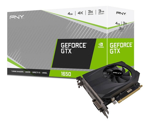 Imagen 3 de 6 de Placa De Video Pny Gtx 1650 4gb Gddr6 Single Fan Nvidia