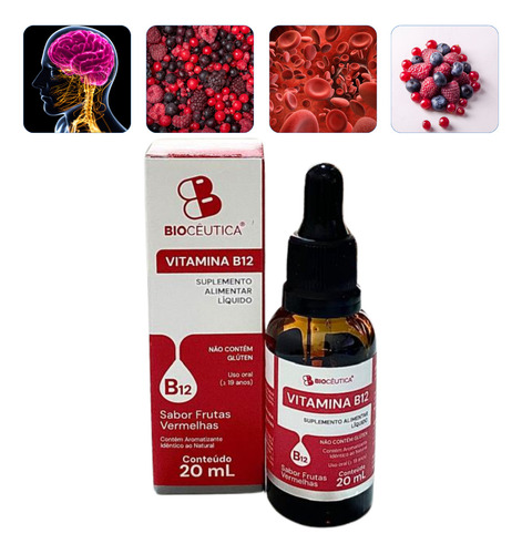 Suplemento Vitamina B12 Frutas Vermelhas 20ml Biocêutica