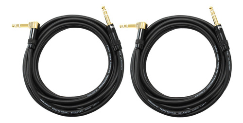 Audio2000's C26025p2 - Cable Trs De Angulo Recto A 1/4  Trs 