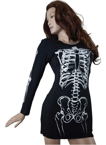 Disfraz Esqueleto Sexy Catrina Halloween Día De Muertos Dama