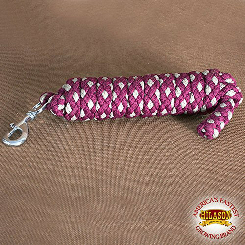 Cuerda De Plomo Para Caballos En Maroon Grey 1/4x8 Ft - Resi