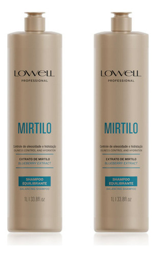 Kit 2 Shampoo Lowell Extrato De Mirtilo Litro