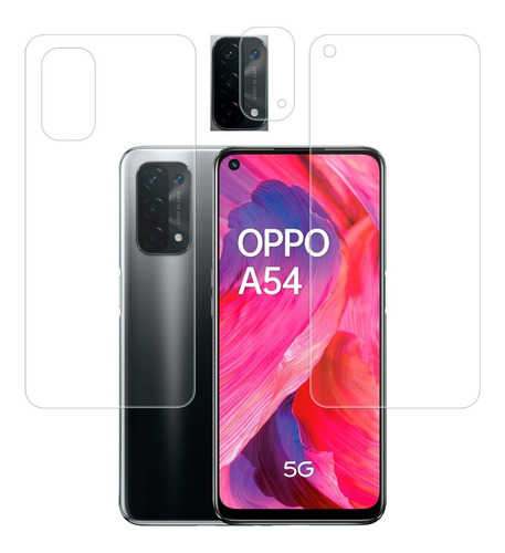 Micas Hidrogel Delantera / Trasera + Mica Cámara Oppo A54 5g