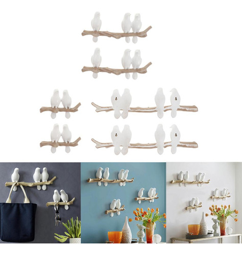 Wall-mount Resin Clothes Cap Hanger Birds Hook Home