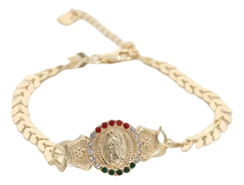 Esclava/pulsera Virgen De Guadalupe Oro Laminado,brazalete