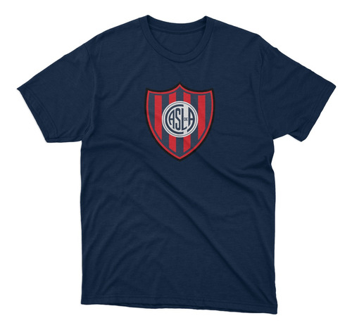 Remera Futbol San Lorenzo Escudo En El Pecho Azul