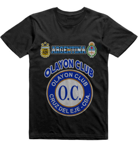 Remera Algodon Negra Olayon Club Cruz Del Eje