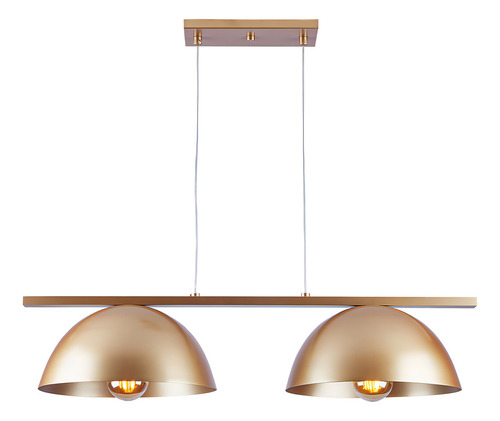 Luminaria Pendente Trilho Retro Industrial Para 2 Lamp Biv Cor Dourado