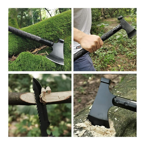 Hacha Para Camping, Con Martillo, Funda De Nailon, Liantral Color Negro