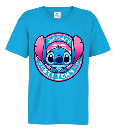 Playera Yazbek Stich Rosa 100% Algodón Para Niñas Unisex