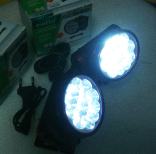Set 2 Potente Linternas 13 Led Frontal Y Montable Recargable