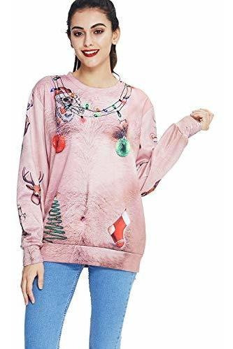 Uideazone Hombres Mujeres 3d Ugly Cofre De Navidad Sueter De