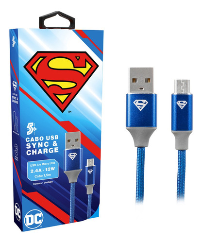 USB SYNC&CHARGE Micro Tipo-A Superman