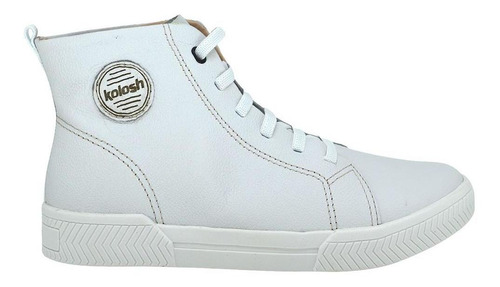 Bota Casual Feminino Cano Alto Couro Kolosh C3002 Branco