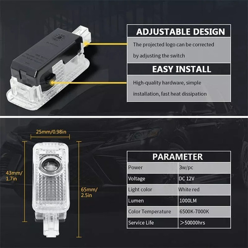 ` Luz Cortesía Bienvenida For Audi A1 A3 A4 A5 A6 Q3 Q5 Q7