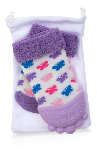 Calcetines Con Mordedera Para Bebé Con Bolsa Nuby Morado